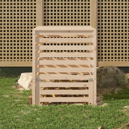 vidaXL Compostador de madera maciza de pino 82,5x82,5x99,5 cm