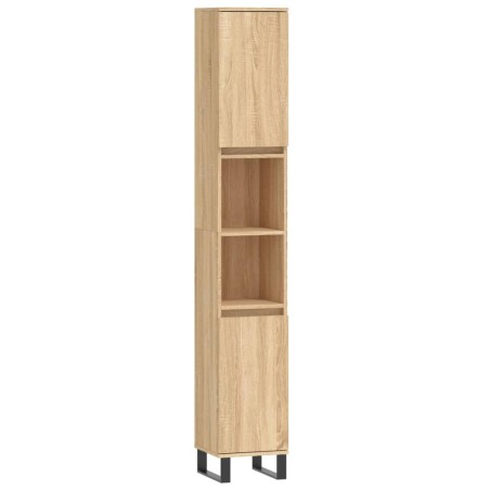 vidaXL Armario de baño madera contrachapada roble Sonoma 30x30x190 cm