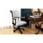 vidaXL Silla de oficina giratoria blanca