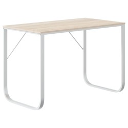 vidaXL Escritorio de ordenador madera de ingeniería blanco y roble