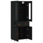 vidaXL Aparador alto madera contrachapada negro 69,5x34x180 cm vidaXL Aparador alto madera contrachapada negro 69,5x34x180 cm