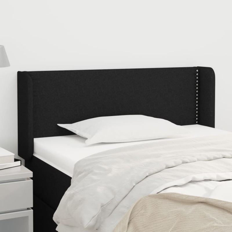 vidaXL Cabecero de tela negro 93x16x78/88 cm