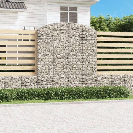 vidaXL Cesta gaviones forma arco hierro galvanizado 200x50x220/240 cm
