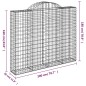 vidaXL Cesta gaviones forma arco hierro galvanizado 200x30x160/180 cm vidaXL Cesta gaviones forma arco hierro galvanizado 200x30x160/180 cm