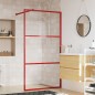 vidaXL Mampara puerta de ducha vidrio transparente ESG rojo 115x195 cm vidaXL Mampara puerta de ducha vidrio transparente ESG rojo 115x195 cm
