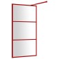 vidaXL Mampara puerta de ducha vidrio transparente ESG rojo 115x195 cm vidaXL Mampara puerta de ducha vidrio transparente ESG rojo 115x195 cm