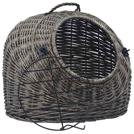 vidaXL Transportín para gatos sauce natural gris 50x42x40 cm