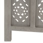 vidaXL Biombo 3 paneles tallado a mano madera de mango gris 120x165 cm