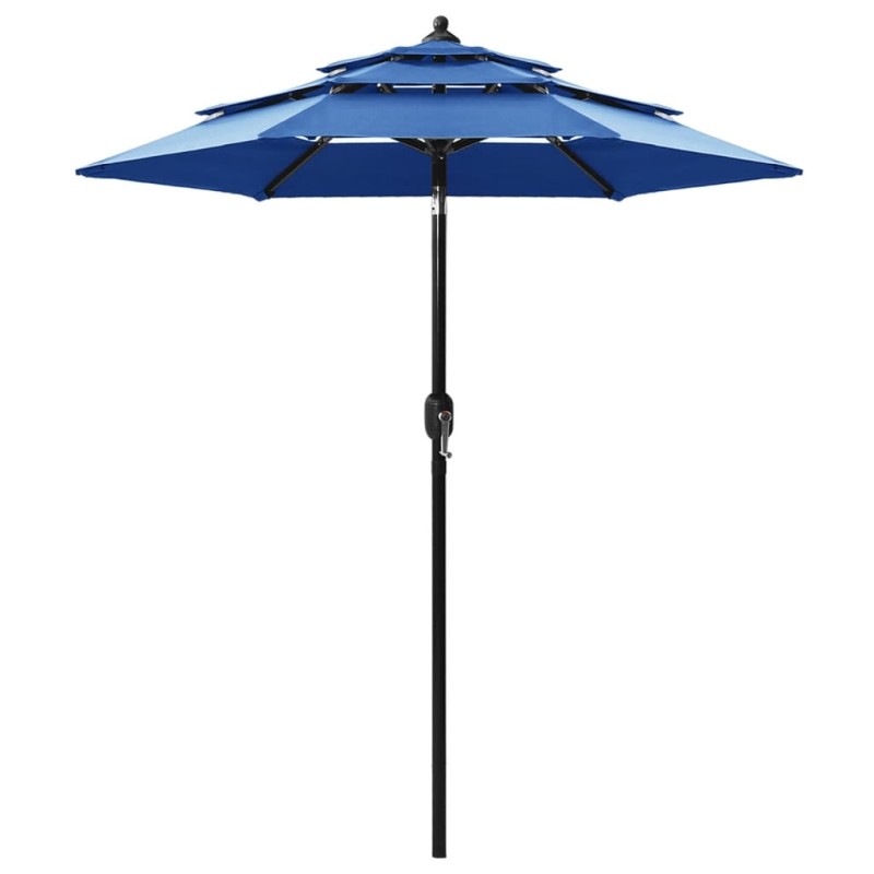 vidaXL Sombrilla de 3 niveles con poste de aluminio azul 2 m vidaXL Sombrilla de 3 niveles con poste de aluminio azul 2 m