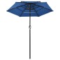 vidaXL Sombrilla de 3 niveles con poste de aluminio azul 2 m vidaXL Sombrilla de 3 niveles con poste de aluminio azul 2 m