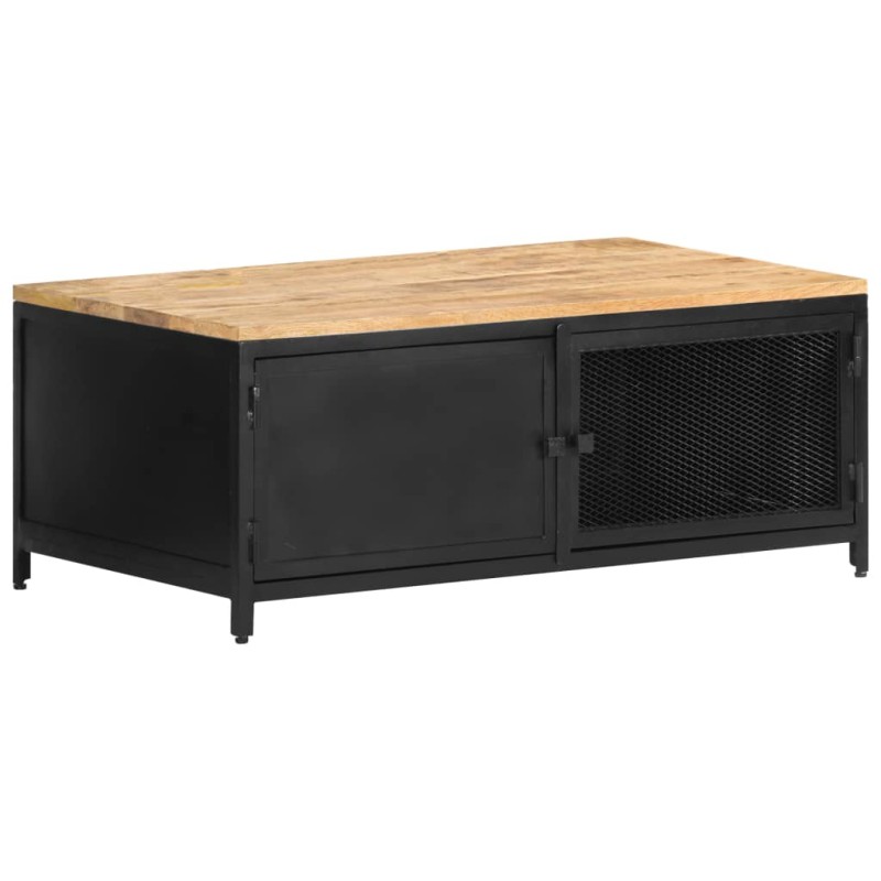 vidaXL Mesa de centro de madera maciza de mango en bruto 90x50x37 cm vidaXL Mesa de centro de madera maciza de mango en bruto 90x50x37 cm