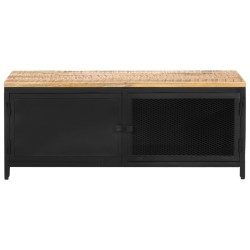 vidaXL Mesa de centro de madera maciza de mango en bruto 90x50x37 cm
