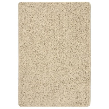 vidaXL Alfombra peluda antideslizante color crema 120x170 cm