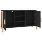 vidaXL Aparador de madera contrachapada negro 107x38x60 cm