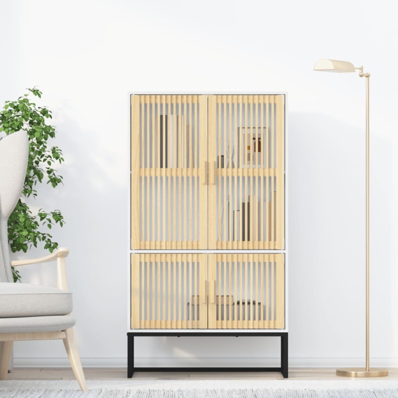 vidaXL Aparador alto madera contrachapada blanco 70x35x125 cm vidaXL Aparador alto madera contrachapada blanco 70x35x125 cm