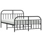 vidaXL Estructura de cama cabecero y pie de cama metal negro 183x213cm vidaXL Estructura de cama cabecero y pie de cama metal negro 183x213cm