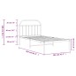 vidaXL Estructura de cama de metal con cabecero blanco 100x200 cm vidaXL Estructura de cama de metal con cabecero blanco 100x200 cm