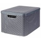 Curver Cajas de almacenaje con tapa Style 3 unidades L gris antracita
