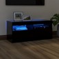 vidaXL Mueble de TV con luces LED negro 90x35x40 cm