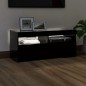vidaXL Mueble de TV con luces LED negro 90x35x40 cm