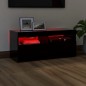 vidaXL Mueble de TV con luces LED negro 90x35x40 cm