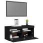 vidaXL Mueble de TV con luces LED negro 90x35x40 cm