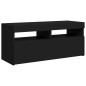 vidaXL Mueble de TV con luces LED negro 90x35x40 cm