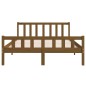 vidaXL Estructura de cama doble madera maciza marrón miel 135x190 cm vidaXL Estructura de cama doble madera maciza marrón miel 135x190 cm