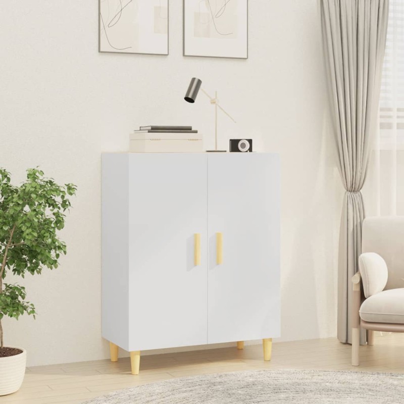 vidaXL Aparador de madera contrachapada blanco brillante 70x34x90 cm vidaXL Aparador de madera contrachapada blanco brillante 70x34x90 cm