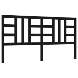 vidaXL Cabecero de cama madera maciza de pino negro 186x4x100 cm