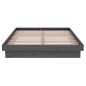 vidaXL Estructura de cama madera maciza gris 120x200 cm