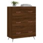 vidaXL Cómoda madera de ingeniería marrón roble 69,5x34x90 cm