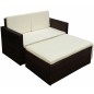 vidaXL Set muebles de jardín 2 piezas y cojines ratán sintético marrón vidaXL Set muebles de jardín 2 piezas y cojines ratán sintético marrón