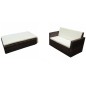 vidaXL Set muebles de jardín 2 piezas y cojines ratán sintético marrón vidaXL Set muebles de jardín 2 piezas y cojines ratán sintético marrón