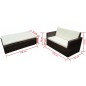 vidaXL Set muebles de jardín 2 piezas y cojines ratán sintético marrón vidaXL Set muebles de jardín 2 piezas y cojines ratán sintético marrón
