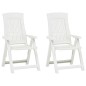 vidaXL Sillas de jardín reclinables 2 unidades plástico blanco vidaXL Sillas de jardín reclinables 2 unidades plástico blanco