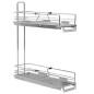 vidaXL Bandeja extraíble cocina 2 niveles alambre plata 47x15x54,5 cm vidaXL Bandeja extraíble cocina 2 niveles alambre plata 47x15x54,5 cm