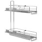 vidaXL Bandeja extraíble cocina 2 niveles alambre plata 47x15x54,5 cm vidaXL Bandeja extraíble cocina 2 niveles alambre plata 47x15x54,5 cm