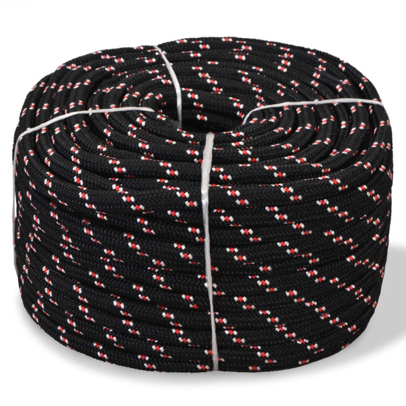 vidaXL Cuerda marina de polipropileno 6 mm 500 m negra