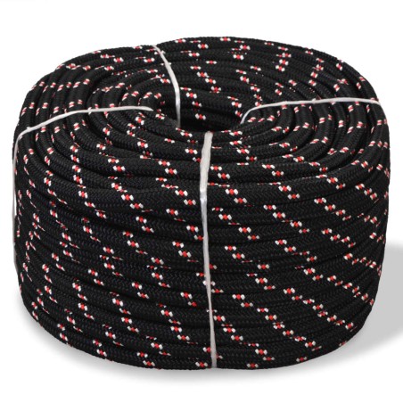 vidaXL Cuerda marina de polipropileno 6 mm 500 m negra