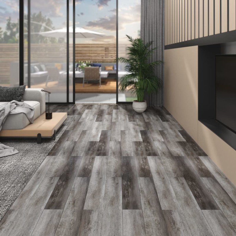 vidaXL Lamas para suelo no autoadhesivas PVC gris a rayas 5,26 m² 2 mm vidaXL Lamas para suelo no autoadhesivas PVC gris a rayas 5,26 m² 2 mm