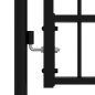 vidaXL Puerta de valla punta lanza acero recubierto negro 406x120cm vidaXL Puerta de valla punta lanza acero recubierto negro 406x120cm