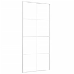 vidaXL Puerta corredera ESG vidrio y aluminio 90x205 cm blanco