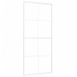 vidaXL Puerta corredera ESG vidrio y aluminio 90x205 cm blanco vidaXL Puerta corredera ESG vidrio y aluminio 90x205 cm blanco