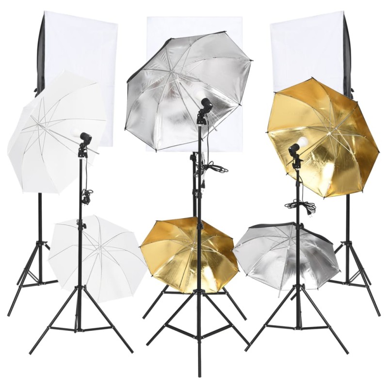 vidaXL Kit de estudio fotográfico 6 pzas con set de luces y softboxes vidaXL Kit de estudio fotográfico 6 pzas con set de luces y softboxes