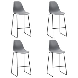 vidaXL Taburetes de cocina 4 unidades plástico gris