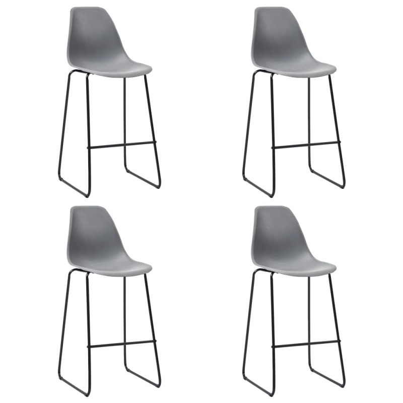 vidaXL Taburetes de cocina 4 unidades plástico gris vidaXL Taburetes de cocina 4 unidades plástico gris