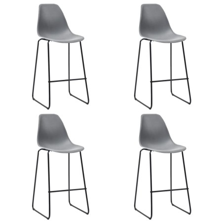 vidaXL Taburetes de cocina 4 unidades plástico gris