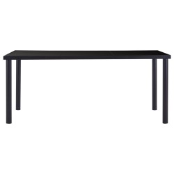 vidaXL Mesa de comedor de vidrio templado negro 180x90x75 cm