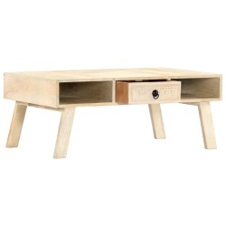 vidaXL Mesa de centro de madera maciza de mango 100x60x40 cm